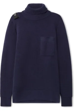 MA.STRUM Strik, Herre, Blå, L, Bomuld, Navy Milano Strik Rullekrave