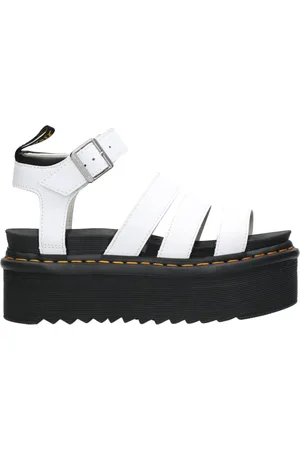 Dr. Martens Sko, Dame, Hvid, 40 EU, Læder, Blaire Hydro Sandaler med Zebrilus Platform
