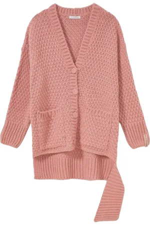 Mar De Margaritas Strik, Dame, Lyserød, XS, Polyester, Lyserød Strikket Cardigan