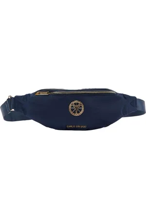 Carlo Colucci Taske, unisex, Blå, ONE SIZE, Uld, Talje taske med Logo Cesarotto