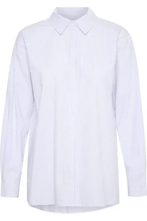 My Essential Wardrobe Bluser & Skjorter, Dame, Blå, S, Uld, Oversized Skjorte