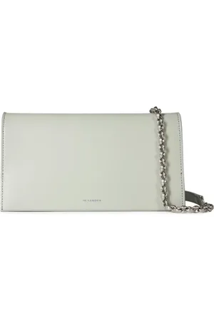 Jil Sander Taske, Dame, Grøn, ONE SIZE, Uld, Sea Foam Chain Crossbody Taske