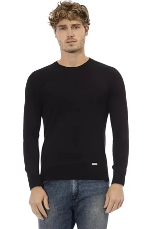 BALDININI Strik, Herre, Sort, L, Uld, Moderne Sort Uld Sweater