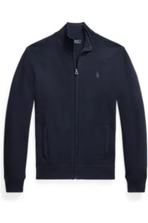 Ralph Lauren Sweathshirts & Hoodies, Herre, Blå, XL, Bomuld, Langærmet Jakke med Lynlås