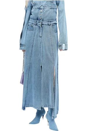 Rokh Nederdel, Dame, Blå, M, Bomuld, Skirts
