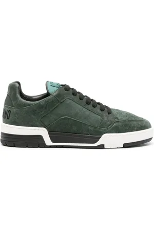 Moschino Sko, Herre, Grøn, 40 EU, Læder, Grønne Sneakers i Ruskind med Teddybjørn Logo