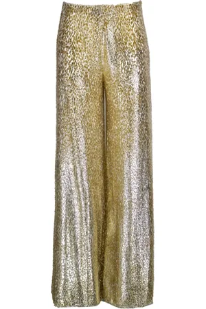 Jucca Bukser, Dame, Gul, L, Uld, Lurex Palazzo Bukser - Guld