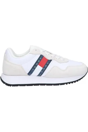 Tommy Hilfiger Sko, Dame, Hvid, 39 EU, Polyester, Eva Runner Sneakers med Tommy Patch