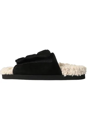Gia Borghini Sko, Dame, Sort, 38 EU, Suede, Suede Shearling Lave Sandaler