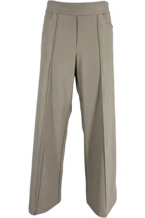 D.EXTERIOR Bukser, Dame, Grøn, M, Uld, Cropped Faux Leather Bukser