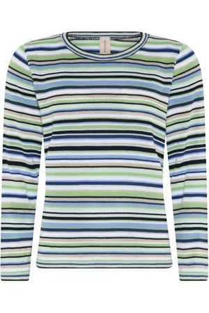 Skovhuus Strik, Dame, Flerfarvet, M, Bomuld, Multi Col. Stribet Pullov Bluse