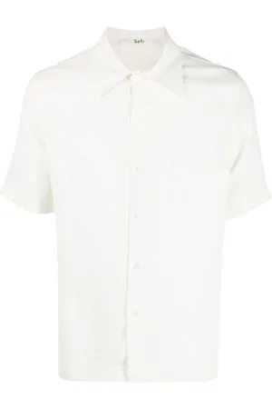 Séfr Skjorte, Herre, Hvid, XL, Uld, Short Sleeve Bluser