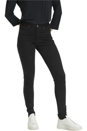 Kaffe Jeans, Dame, Sort, S, Bomuld, Smart Slim-Fit Jeans i Klassisk Sort Vask