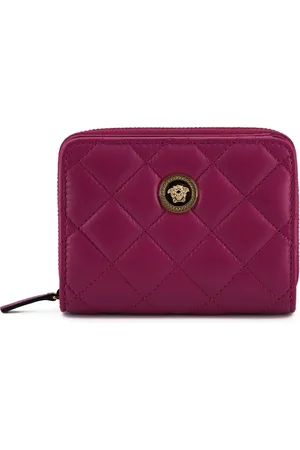 VERSACE Tilbehør, Dame, Lilla, ONE SIZE, Læder, Luksuriøs Lilla Nappa Læder Pung