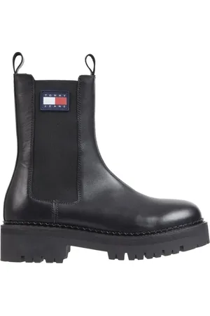 Tommy Hilfiger Sko, Dame, Sort, 36 EU, Læder, Sorte Urban Chelsea Booties