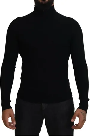 Dolce & Gabbana Strik, Herre, Sort, 2XS, Uld, Sort Uld Turtleneck Sweater