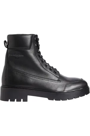 Calvin Klein Sko, Herre, Sort, 44 EU, Uld, Sorte Combat Laceup Booties