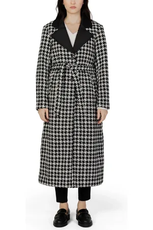 ONLY Frakke, Dame, Sort, M, Uld, Houndstooth Frakke til Kvinder