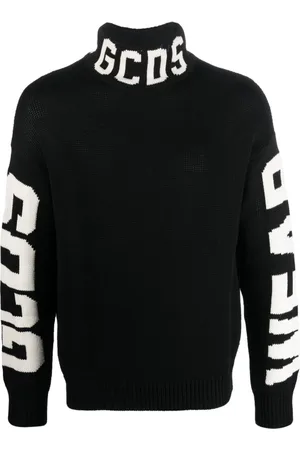 GCDS Strik, Herre, Sort, XL, Uld, Turtleneck