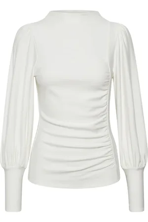 Gestuz Bluser & Skjorter, Dame, Hvid, 2XS, Egret Pufærmet Bluse