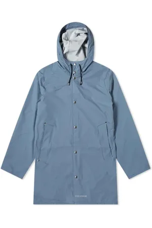 Stutterheim Jakke, Herre, Blå, XS, Bomuld, Letvægts Ash Blå Regnfrakke