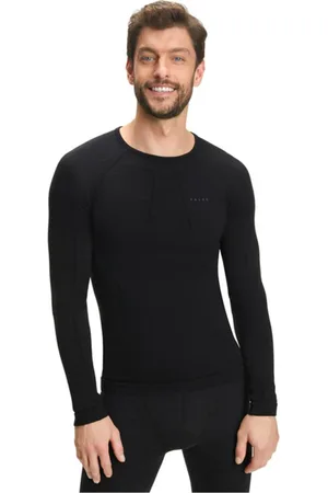Falke Top, Herre, Sort, S, Uld, Lang uldskjorte
