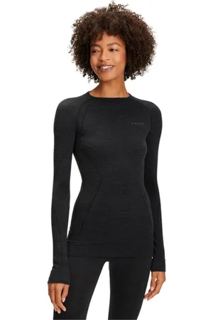 Falke Top, Dame, Sort, XL, Uld, Lang uldskjorte