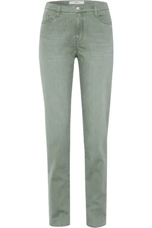 Brax Bukser, Dame, Grøn, 2XL, Tyl, Slim Fit Grøn Lang Style.Mary