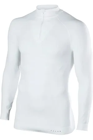 Falke Top, Herre, Hvid, S, Uld, Max Zip Skjorte