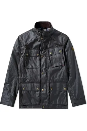 Belstaff Jakke, Herre, Blå, 2XL, Bomuld, Fieldmaster Jakke i voksbehandlet bomuld