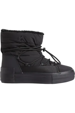 Calvin Klein Sko, Dame, Sort, 39 EU, Uld, Bold Vulc Flatf Snow Boot - Sort Ankelstøvler til Kvinder