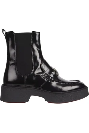 Tommy Hilfiger Sko, Dame, Sort, 36 EU, Læder, Sort Loafer Ankelstøvler