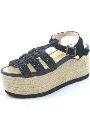 Espadrilles Sko, Dame, Sort, 39 EU, Glitter Sort Edderkop