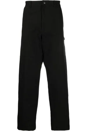 Moncler Bukser, Herre, Sort, S, Bomuld, Sporty Bukser med Broderi