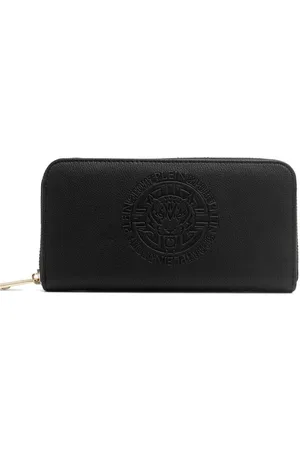 Philipp Plein Tilbehør, Dame, Sort, ONE SIZE, Uld, Logo Lynlås Pung