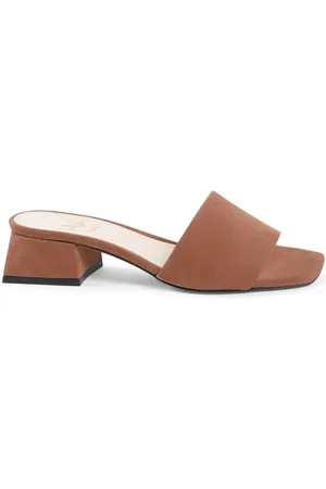 19V69 Italia Sko, Dame, Brun, 41 EU, Læder, Brun Italienske Læder Sandaler med 4cm Hæl