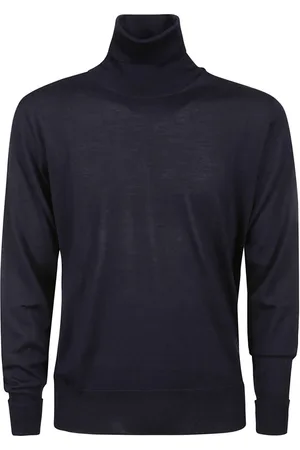 PT Torino Strik, Herre, Blå, M, Uld, Superfin Uld Turtleneck