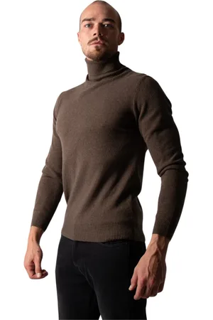 Daniele Fiesoli Strik, Herre, Brun, XL, Cashmere, Cashmere Turtleneck Pullover Brun Melange