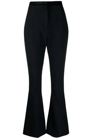 VERSACE Bukser, Dame, Sort, M, Polyester, Højtaljede Flare Bukser i Sort