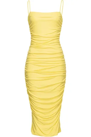 Pinko Kjole, Dame, Gul, M, Uld, Interlock Crepe Kjole