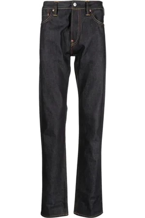 Evisu Jeans, Herre, Sort, W33, Denim, Lige ben denim jeans