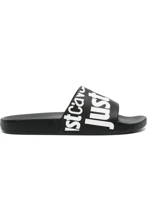 Roberto Cavalli Sko, Herre, Sort, 39 EU, Sorte Pool Slide Sandaler