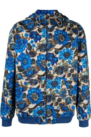 Moschino Jakke, Herre, Grøn, L, Bomuld, Blomstret Hættetrøje