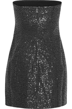 ROTATE Kjole, Dame, Sort, M, Bomuld, Mini Twill Sequin Kjole