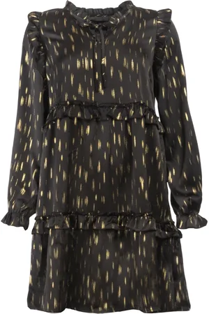 Liberté Kjole, Dame, Sort, XL, Uld, Sort Guld LS Kjole
