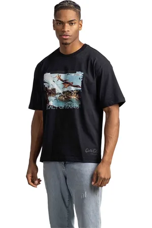 Carlo Colucci Top, Herre, Sort, XS, Bomuld, Icarius Herre T-Shirt Sort