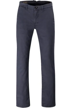 MOORER Bukser, Herre, Blå, 2XL, Bomuld, Slim-Fit Chinos i Levanzo-stil