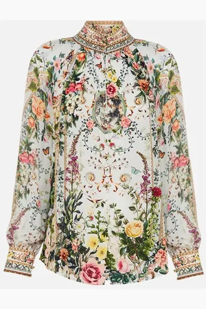 Camilla Bluser & Skjorter, Dame, Flerfarvet, S, Renessance Romance Silke Skjorte med Knapper