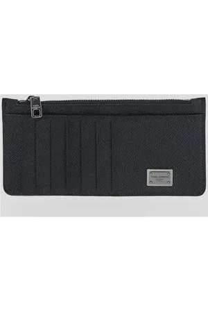 Dolce & Gabbana Tilbehør, Herre, Sort, ONE SIZE, Lodret Kortholder med Lynlås