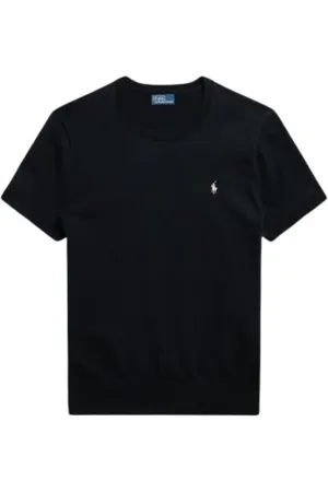 Ralph Lauren Top, Dame, Sort, XS, Bomuld, Kortærmet Polo Sweater
